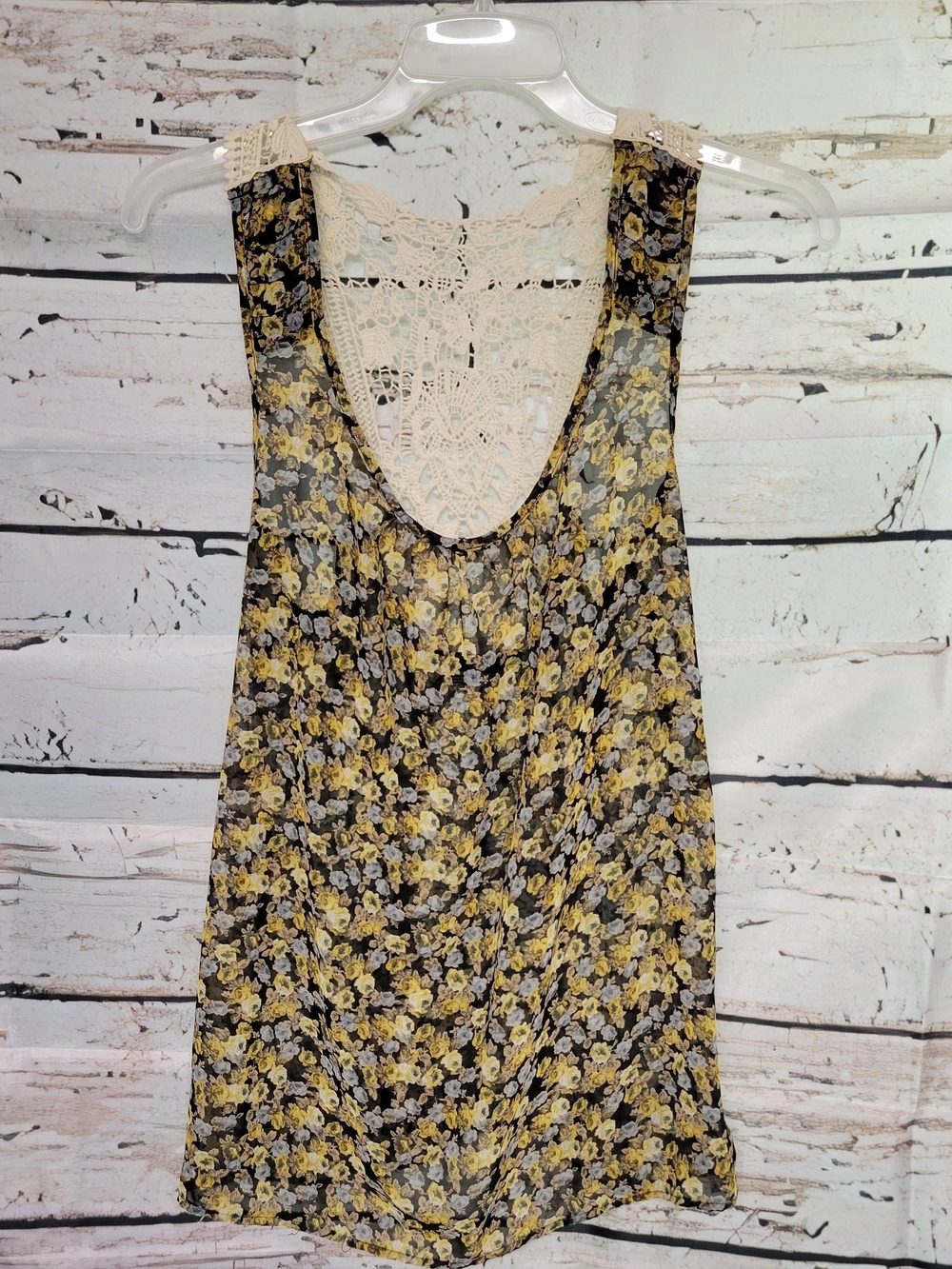 XXI Forever 21 Floral Lace Back Tank Top Size Medium Boho Cottagecore